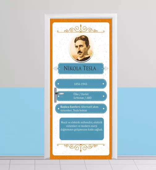 Bilim İnsanları ve Elektrik Temalı Sınıf Kapısı