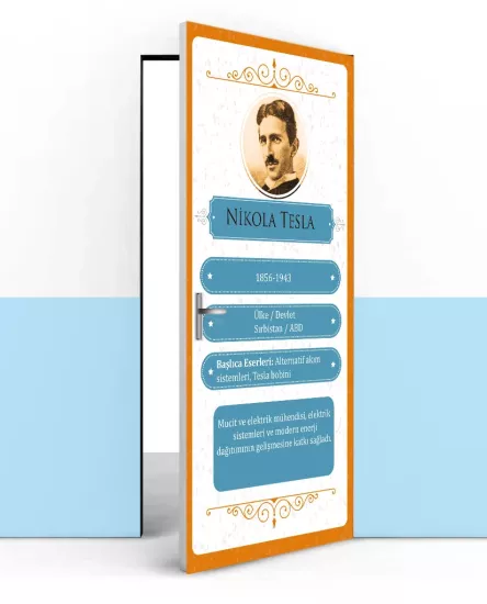 Bilim İnsanları ve Elektrik Temalı Sınıf Kapısı