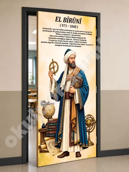 El Bîrûnî Kapı Giydirme  Bilim İnsanları Okul Posteri