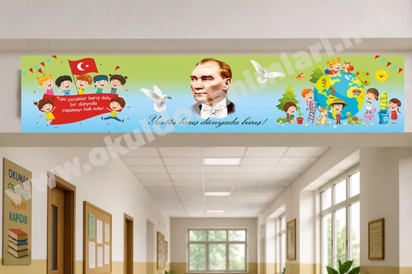 Yurtta Barış Dünyada Barış kiriş yazısı 