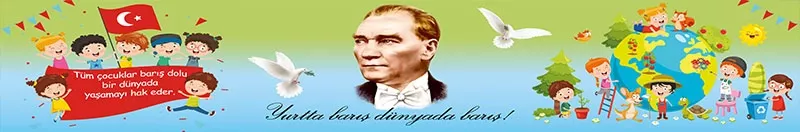 Yurtta Barış Dünyada Barış kiriş yazısı 