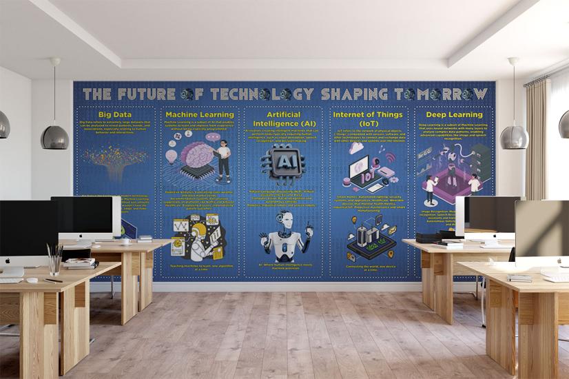 Okul posteri teknoloji  afişi