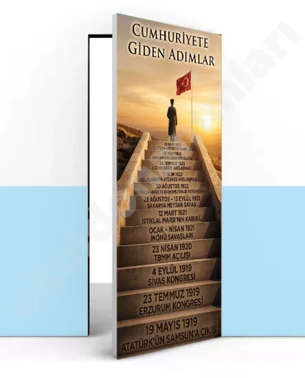 Atatürk Temalı Okul Kapı Stickerı