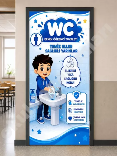 Ortaokul WC kapı giydirme