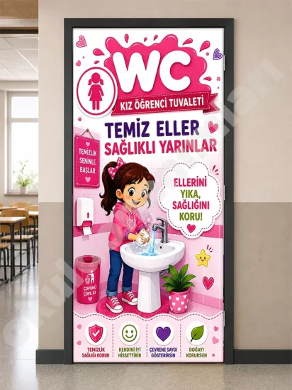 Ortaokul Tuvalet  kapı giydirme