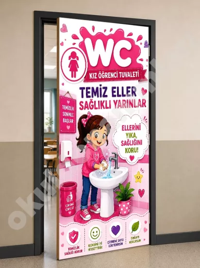 Ortaokul Tuvalet  kapı giydirme