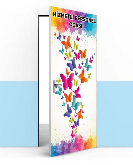 Okul personel kapı giydirme