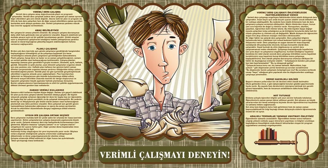 Verimli çalışma posteri- Rehberlik ve motivasyon posterleri ucuz fiyat hızlı kargo