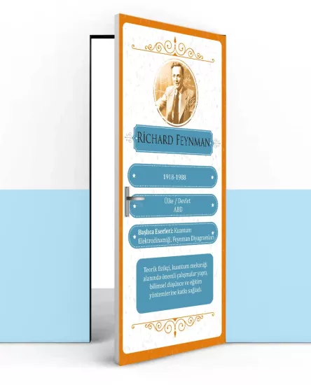 Richard Feynman sınıf kapı giydirme