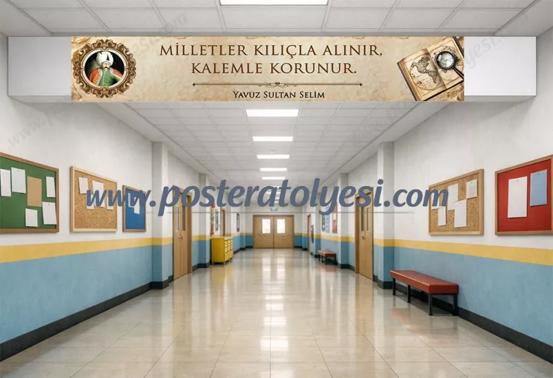 Osmanlı Temalı Okul Koridor Posteri