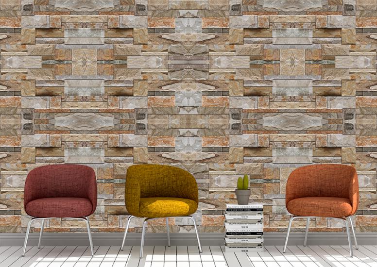 Taş dekorlu duvar kağıdı