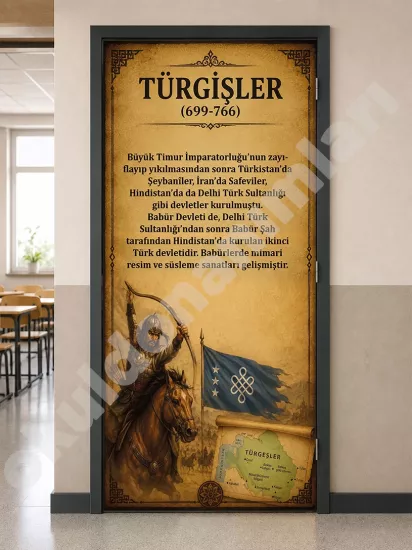 Eski Türk Devletleri Tarih Sınıfı Kapı Tasarımı