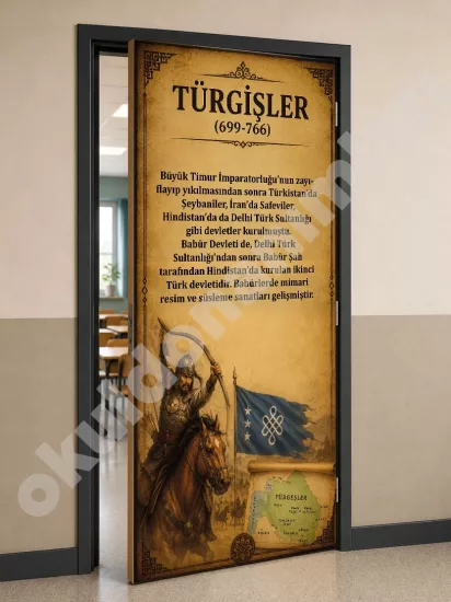Eski Türk Devletleri Tarih Sınıfı Kapı Tasarımı